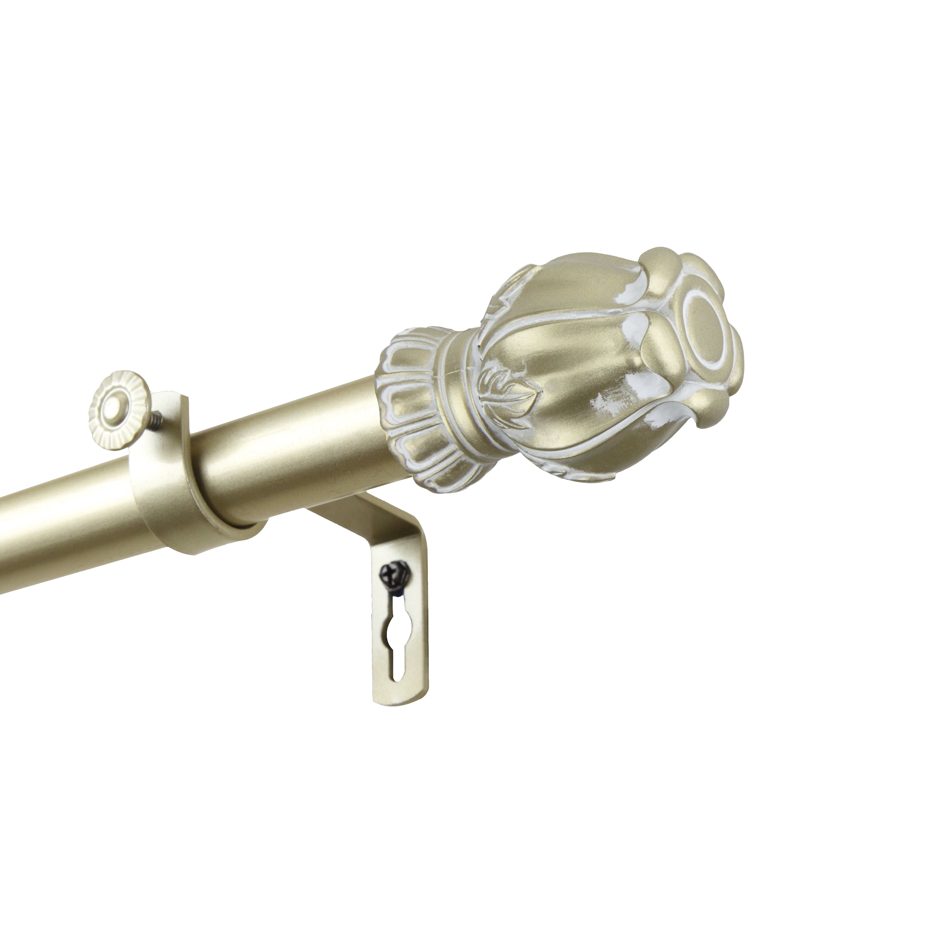 1" Dia Adjustable Bella Curtain Rod 160-240 inch - Light Gold
