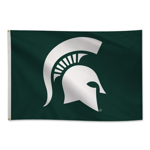 Michigan State Spartans 4' x 6' College Sports Printed Flag - NCAA Licensed - Nylon - School Banner (Green)