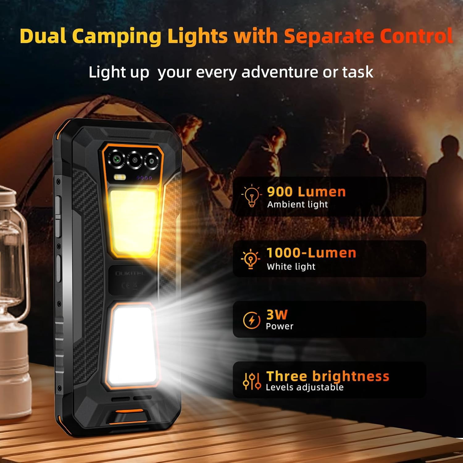 OUKITEL WP58 PRO 5G Rugged Phone Unlocked- 24GB+512GB Cell Phones,10000mAh Battery, 6.7"120Hz Display Smartphone, Dual Camping Light, 64MP Camera, 5G Dual SIM Android 15 Phones/IP68/IP69K/OTG/NFC/GPS