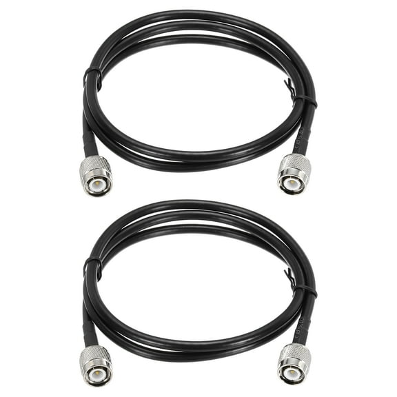 Uxcell 2PCS RG58 Coaxial Cable 3ft/0.9 M, TNC Male to TNC Male Coax Cable 50 Ohm Low Loss