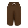 thumbnail image 7 of VV AVEORS Capri Pants For Women Split Side High Waist Casual Athletic Knee Length Summer Pants Casual Sweatpants With Pockets Brown XL, 7 of 7
