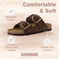 thumbnail image 2 of Cushionaire Legacy Cork Footbed Leather Sandals for Women – Genuine Leather Double Strap Slides with Adjustable Buckles + Memory Foam, 2 of 12