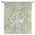 thumbnail image 2 of Sage Green Christmas Semi Sheer Curtains Drapes for Living Room, Bedroom, French Doors Window 96 Inches Long, Vintage Winter Xmas Snowflakes Rod Pocket Chiffon Curtain Drapery Voile Draperies Panel, 2 of 6