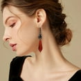 thumbnail image 2 of Gothic Dark Bat Earrings for Women Unique Red Black Crystal Gems Bat Earrings Punk Style Bat Animal Earrings Retro Red Black Teardrop Dorian Style Earrings, 2 of 13