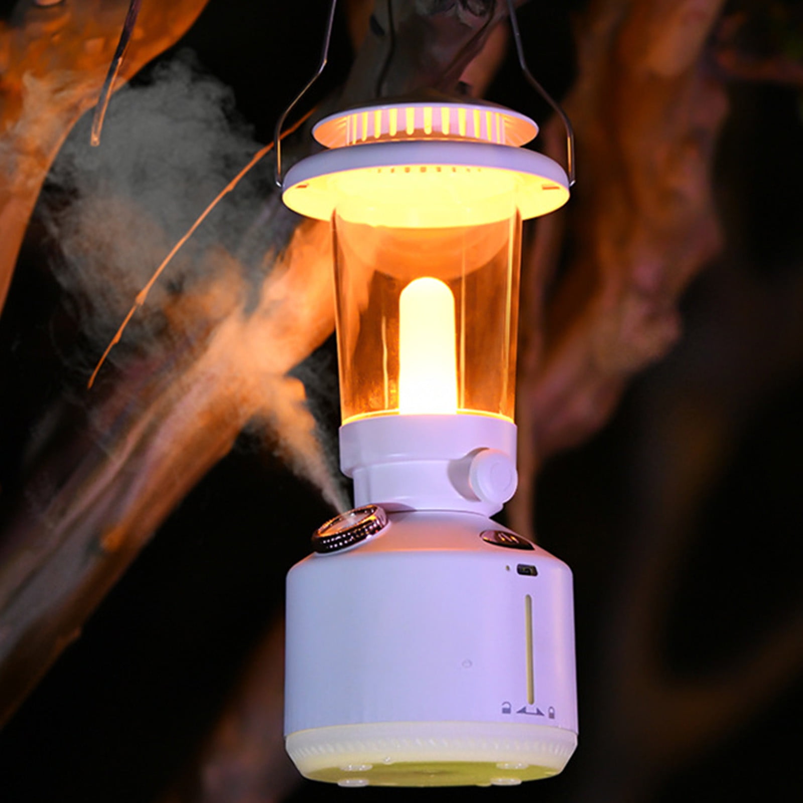 Portable Humidifier with Dimmable Light, 260ML Kerosene Lamp Hanging Cool Mist Humidifiers, 2 Spray Modes, USB Charging Wireless, for Bedroom Indoor Outdoor Camping