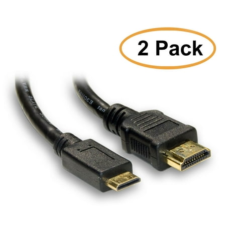 2 Pack HDMI Male to Mini HDMI Male Cable Type C 10