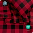 thumbnail image 4 of Bare Home Ultra-Soft Sheet Set - Premium 1800 Collection - Deep Pockets - 4-Pieces - King, Buffalo Plaid - Red/Black, 4 of 7