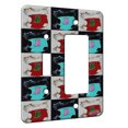 thumbnail image 1 of KuzmarK™ 2 Gang Single Toggle / Single Duplex Rocker Wall Plate - Maine Coon Kitty and Mouse JOY Set Christmas Stocking Cat Pattern Art by Denise Every, 1 of 1