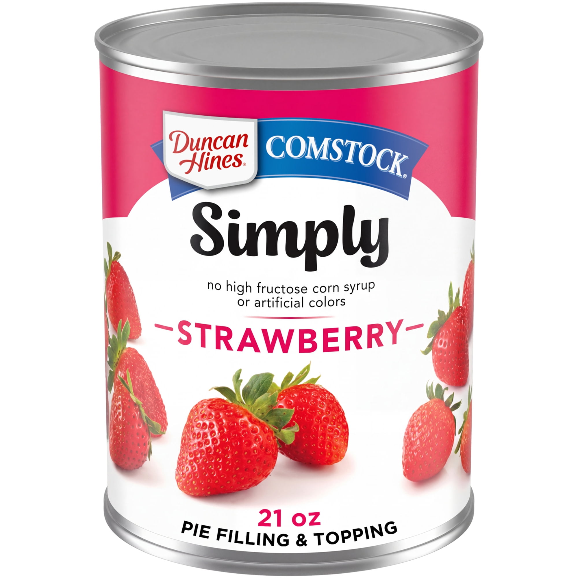 (3 pack) Duncan Hines Comstock Simply Strawberry Pie Filling and Topping, Ready to Use, 21 oz.