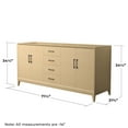 thumbnail image 4 of Wyndham Collection WCH757572DHOCXSXXMXX Janna 72" Double Free Standing Vanity Cabinet Only, 4 of 5