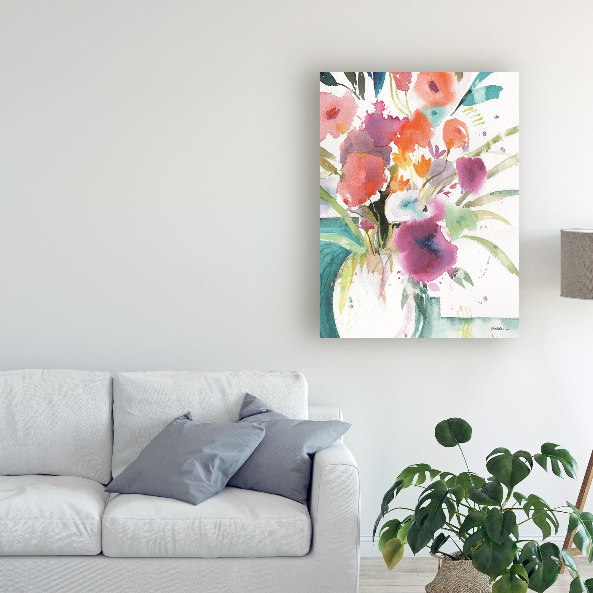 Trademark Fine Art 'Bright Flowers 5' Canvas Art by Sheila Golden