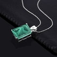 thumbnail image 4 of Gem Stone King 925 Sterling Silver Green Malachite Pendant Necklace for Women (18.05 Ct Emerald Cut18X13MM, with 18 inch Chain), 4 of 6