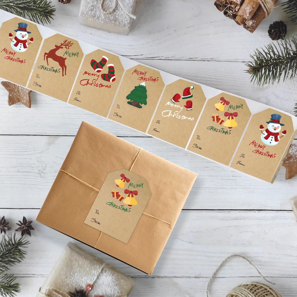 Lot De 250 étiquettes Autocollantes En Papier Kraft Pour Cadeaux De