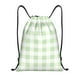 thumbnail image 1 of Fotbe Pistachio Green Checkboard Bolsa Mochila con Cordón Estampada, Bolsa de Gimnasio Deportiva, Bolsa Cinch, Bolsa con Cordón para Hombres y Mujeres-Medium, 1 of 6