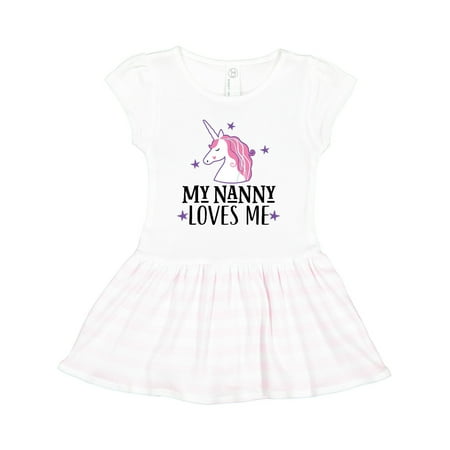 

Inktastic My Nanny Loves Me Unicorn Gift Toddler Girl Dress