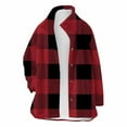 thumbnail image 7 of Xdegoge Fleece Jacket Women No Hood Plaid Flannel Shackets Winter Coat Button Down Warm Stand Collar Sweatshirts Cozy Oversized Thermal Lightweight Jackets with Pockets Outerwear, 7 of 7