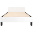 thumbnail image 5 of vidaXL Upholstered Bed Frame with Slats, No Boxspring Needed, White Faux Leather Twin Bed, 5 of 8