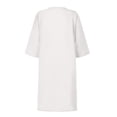 thumbnail image 5 of Summer Dresses for Women 2024 Summer Retro Solid Color Cotton Linen V-Neck Half Sleeve Dress Light Breathable Dress Dresses for Women 2024 Dresses for Women 2024 Casual Spring White Cotton Linen L, 5 of 5