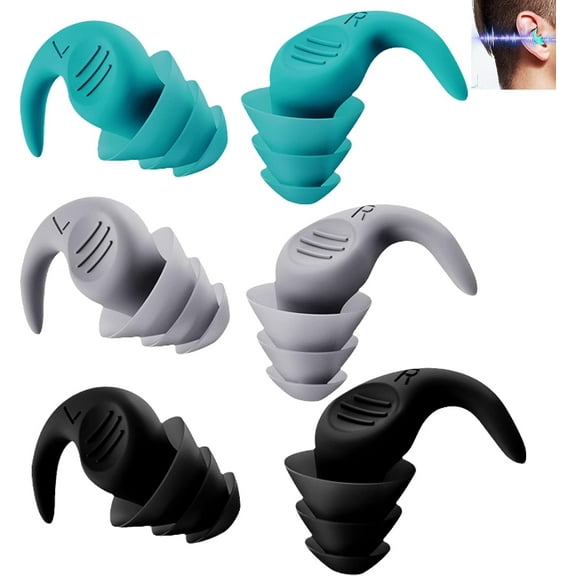 3 Pairs Noise Cancelling Ear Muffs for Sleeping, Black, Blue