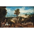 thumbnail image 2 of Herri met de Bles 14x11 Gold Ornate Wood Frame and Double Matted Museum Art Print Titled - Landscape with the Flight into Egypt (1500 - 1550), 2 of 4