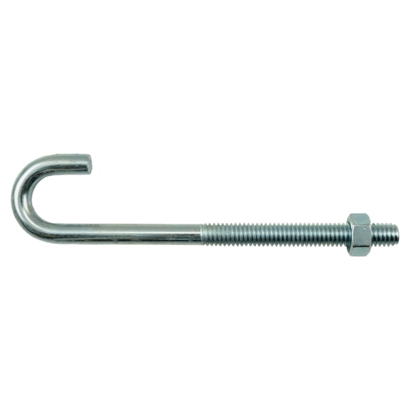 5/16"-18 x 5" Zinc Plated Steel Coase Thread J-Bolt w/ Nut (10 pcs.)