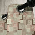 thumbnail image 3 of Ambesonne Abstract Grommet Curtain, Square Spiral Modern, 50" x 108", Redwood Tan Red, 3 of 6