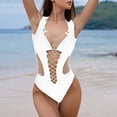 thumbnail image 2 of Women's Cut Out Fishnet Teddy Lingerie Mesh One Piece Bodysuit, 2 of 6