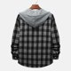thumbnail image 4 of Men's Plaid Shirt Hooded Button Sweatshirt Men's Casual Fashion Sweatshirt2XL, 4 of 4