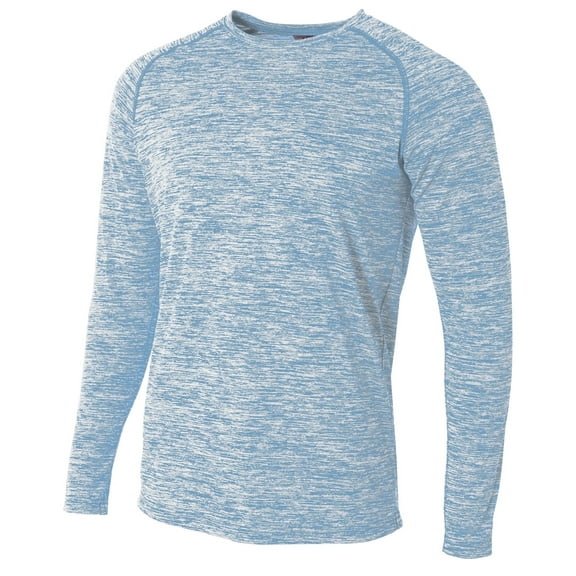 A4 Long Sleeve Raglan Space Dye For Men in Lt Blue N3305