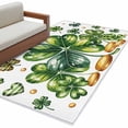 thumbnail image 2 of St Patrick's Day Shamrock Area Rug 4'x6', Lucky Four Leaf Gold Coin Green Washable Non-Slip Rugs, Low Pile Large Carpet for Living Room Bedroom Dining Room Kitchen Office Indoor Mat, 2 of 9