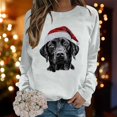 thumbnail image 2 of Fiaer Women Christmas Sweatshirts Plus Size Baggy Xmas Tops Dog Printed Fashion Long Sleeve Crew Neck Comfy Holiday Pullover Light Gray XL, 2 of 5