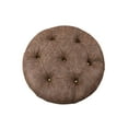 thumbnail image 6 of DecMode Wood Storage Stool with Tufted Seat, Brown, 6 of 10