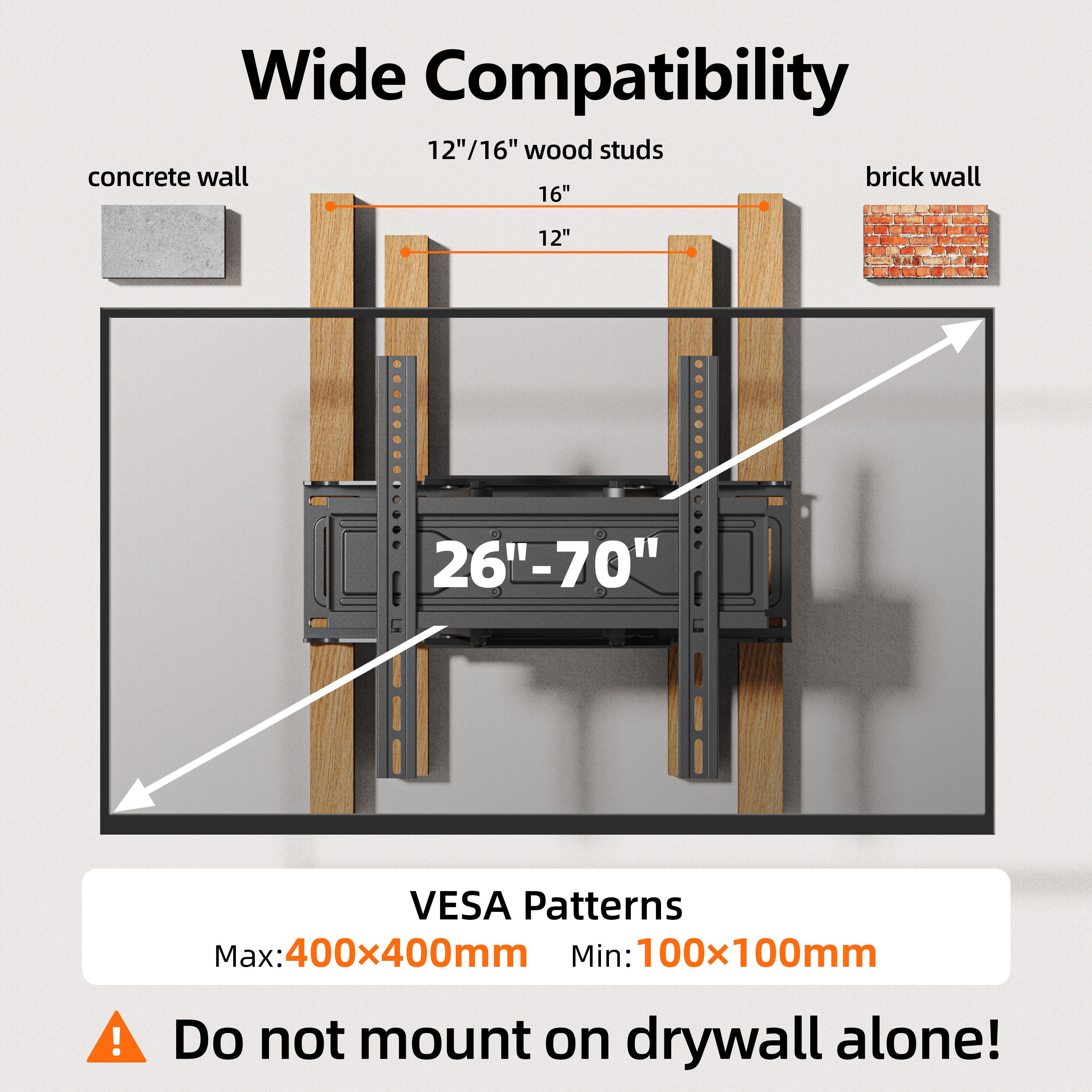 MountLiving Full Motion TV Wall Mount 26-70", Max 99 lbs photo 5