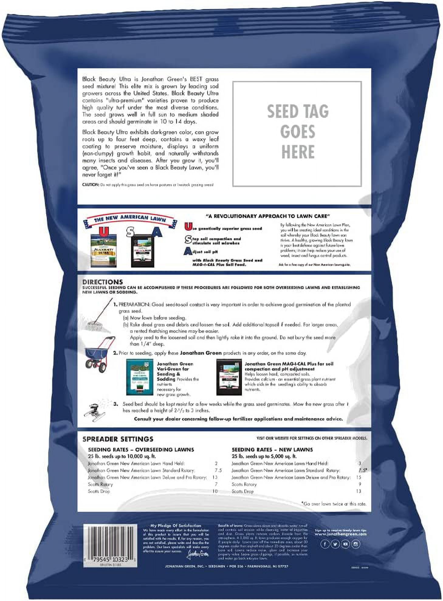 Jonathan Green Black Beauty Grass Seed, 100 lbs - Disease-Resistant