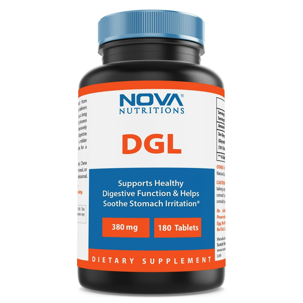 Nova Nutritions DGL Deglycyrrhizinated Licorice Root Extract 380 mg 180