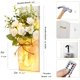 thumbnail image 4 of Juego de 2 jarrones de cristal para colgar en la pared, decoración del hogar, apliques de pared LED con temporizador remoto, rosas blancas artificiales, para sala de estar y dormitorio., 4 of 5