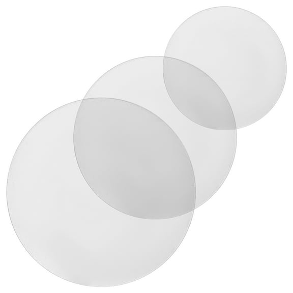 MEIBUTYUP Round Acrylic Sheets 3 Pieces Grease-Proof Clear Display Plates for Cake Decorating and Craft Projects