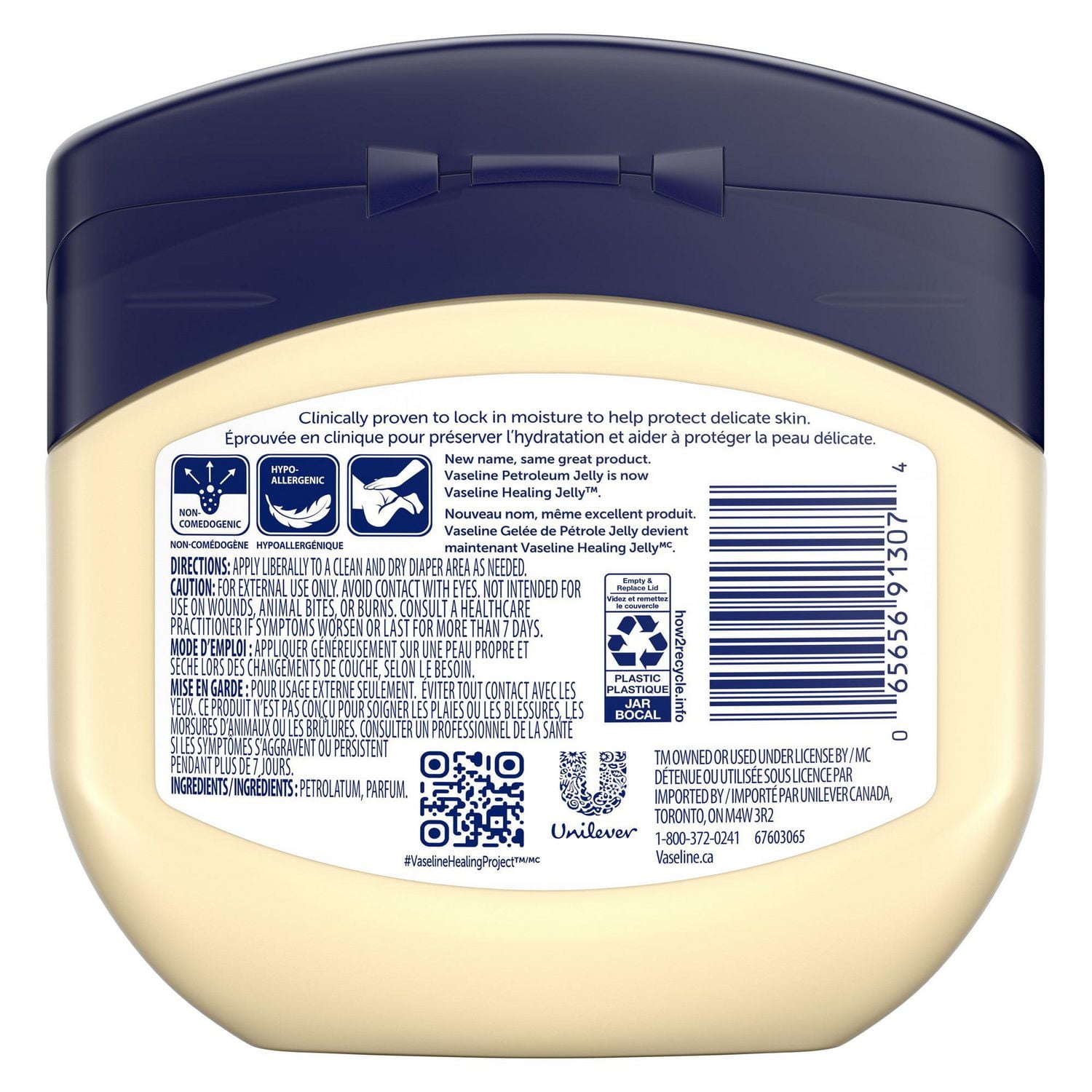 Vaseline Bébé Protectrice & Gelée de Pétrole Pure 375g Gelée de pétrole