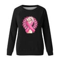 thumbnail image 4 of Jinhomg Womens Cute Breast Cancer Sweatshirt Comfy Long Sleeve Pink Ribbon Print Tops Casual Loose Fall Winter Pullovers Summer Saving Black L, 4 of 5