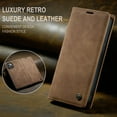 thumbnail image 6 of CaseMe Leather for iPhone 13 Case, Flip Wallet Leather Case with Card Holder Magnetic Closure Shockproof Kickstand Protective Phone Cases Cover for iPhone 13,Brown,For iPhone 13, 6 of 12