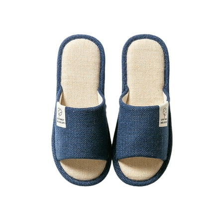 

Fangasis Unisex House Slippers Flat Home Slipper Slip On Slides Indoor Outdoor Slide Sandals Lightweight Open Toe Bedroom Shoes Blue 8.5-9
