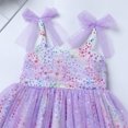 thumbnail image 5 of IBTOM CASTLE Toddler Baby Girls Boho Rainbow Tutu Floral Sequin Sleeveless Backless Ruffle Tulle Dress Princess Birthday Party Sundress 2-3 Years Purple Stars, 5 of 8