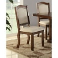 thumbnail image 3 of Benzara BM171534 40 x 20 x 24 in. Rubber Wood Dining Chair, Brown & Cream - Set of 2, 3 of 3