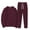 Wine, variant on Texiao Comfort Sweatsuits for Women,Women's Fashionable Solid Round Neck Sports Sweatshirt Set