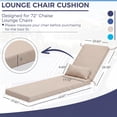 thumbnail image 3 of FOOWIN Waterproof Outdoor Chaise Lounge Cushions, 72"×21"×3" Lounge Chair Cushions for Poolside & Patio Chairs Set of 2, Beige Brown, 3 of 9
