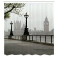 thumbnail image 3 of Ambesonne London Shower Curtain, Westminster Tower Bridge, 69"Wx75"L, Multicolor, 3 of 5