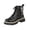 Black, variant on Womens Wedge Platform Boots with Chunky High Platform Heel Lace Up Punk Goth Mid Calf Combat Boots for Autumn Winter