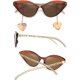 thumbnail image 2 of Vintage Retro Cat Eye Sunglasses For Womens Trend Clout Goggles Sunglasses Metal Frame, 2 of 4