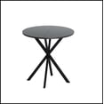 thumbnail image 4 of 31.5'' Modern Round Dining Table with Crossed Legs, Black Occasional Table, Two Piece Detachable Table Top, Matte Finish Iron Legs, 4 of 9