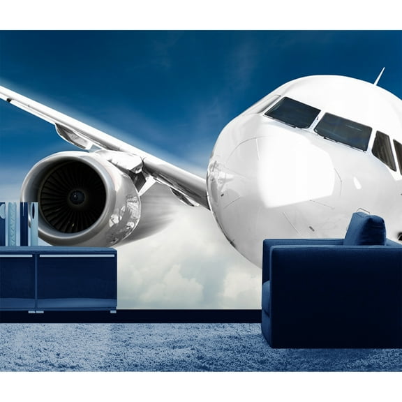 Startonight Mural Wall Art Plane in my Living Room Illuminated Space Wallpaper Photo 5 Stars Gift Large 10 x 28,82 ‘’ x 50,4 ‘’ Total 8’4”x 12'